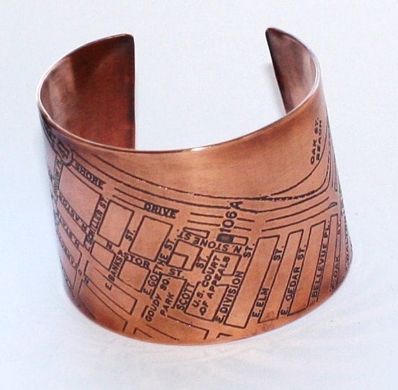 Gold Coast Streeterville Chicago Copper Cuff Bracelet