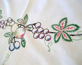 Vintage Linen Christmas Tablecloth  Circa 1940s    64 X 54  Handmade