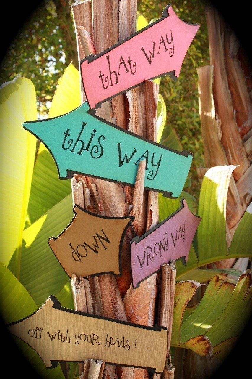 Alice in Wonderland (this way, that way) signs