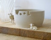Made to order - The 'wool' yarn bowl, hand thrown custom pottery yarn bowl