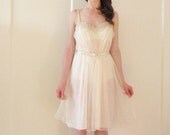 1950 bridal slip . pale sheer pink negligee dress .small.medium.large