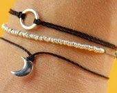 Moon charm bracelet-Sterling silver