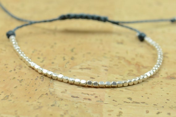 Beaded  bracelet . Sterling silver