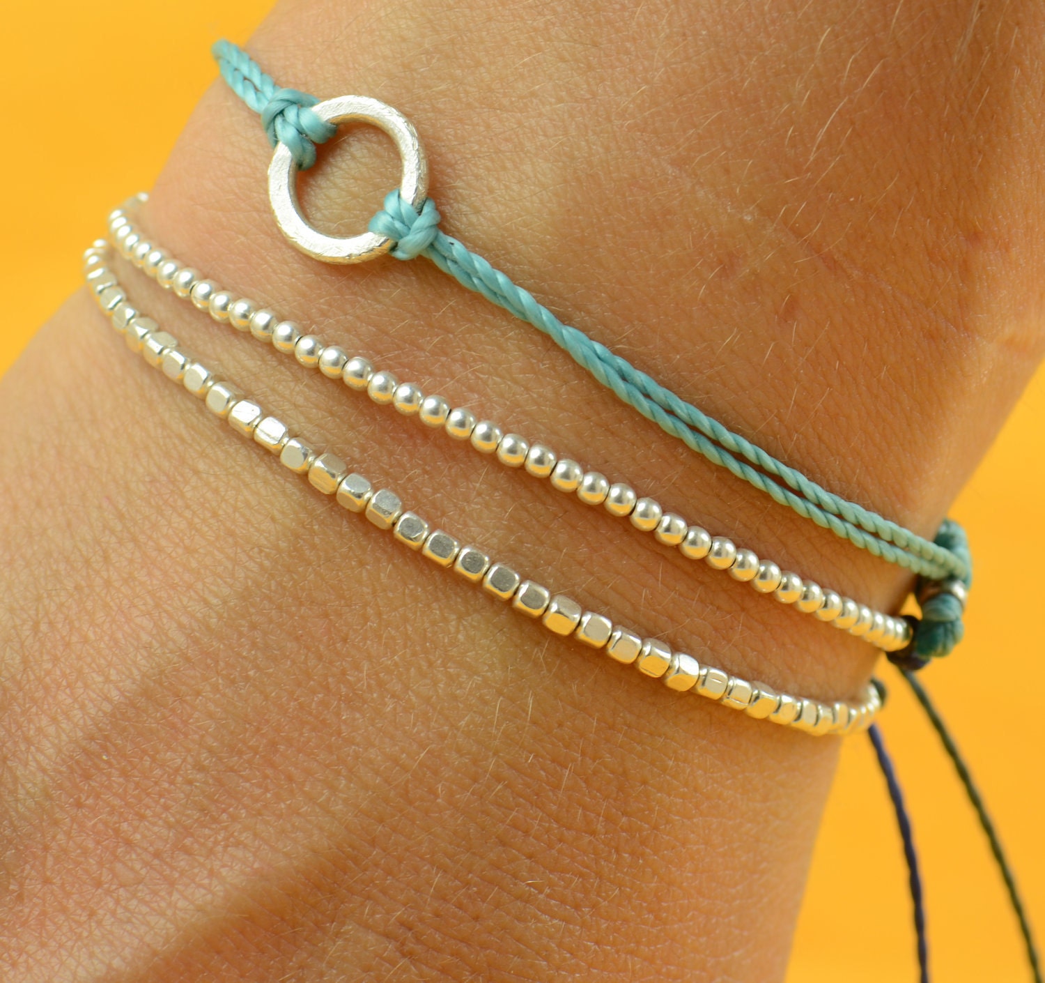 Sterling Silver Karma bracelet . friendship .wedding