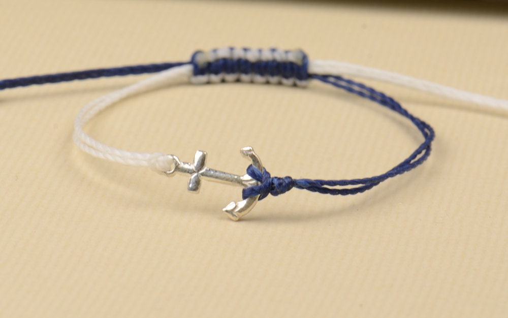 Sterling Silver Anchor charm bracelet