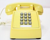 Refurbished Retro Western Electric Yellow Push Button Phone