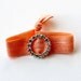 Peach Hair Tie with a Rhinestone Embellishment that Doubles as a Bracelet by Mane Message on Etsy