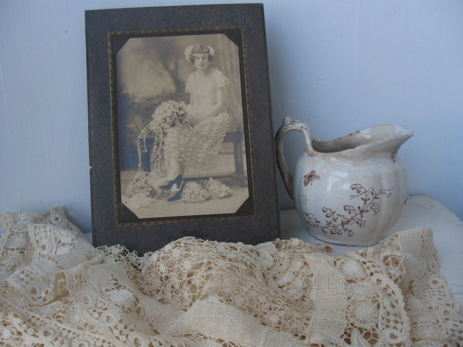 Here Comes the Bride....1920's Bride w\/ Bouquet, Photo Card