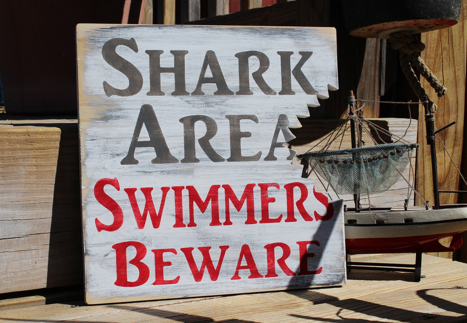 Beach Shark Bite Sign Nautical Nursery Or Coastal Decor