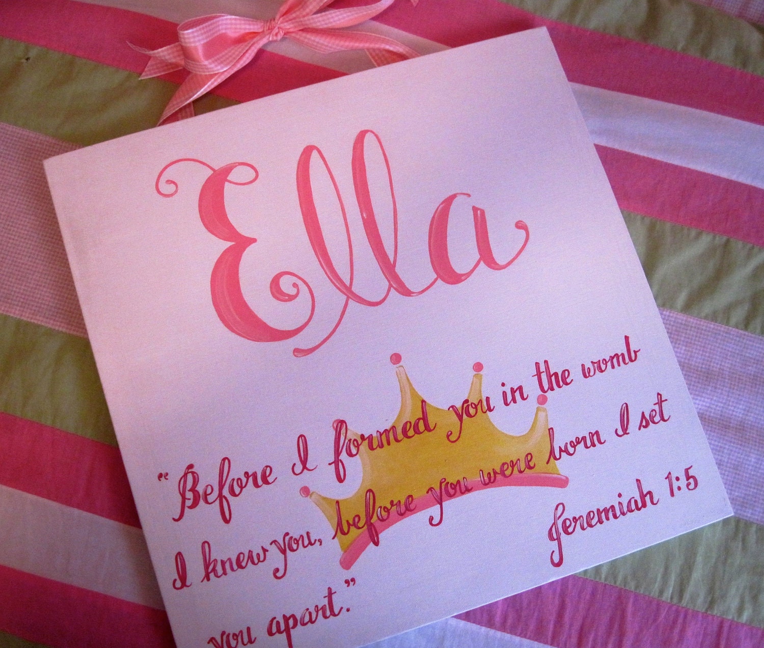 Princess Baby Girl Bible Verse Painted Canvas