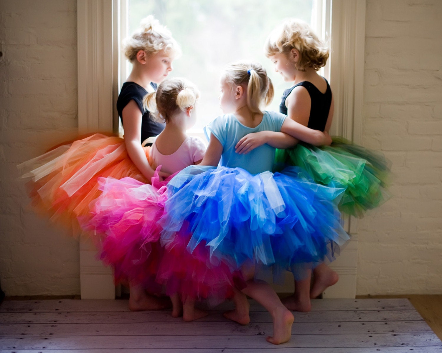 Handmade rainbow tutu (single tutu) pink, blue, green, or orange - Girl size 12 months - 6 - BettysFlowerShop