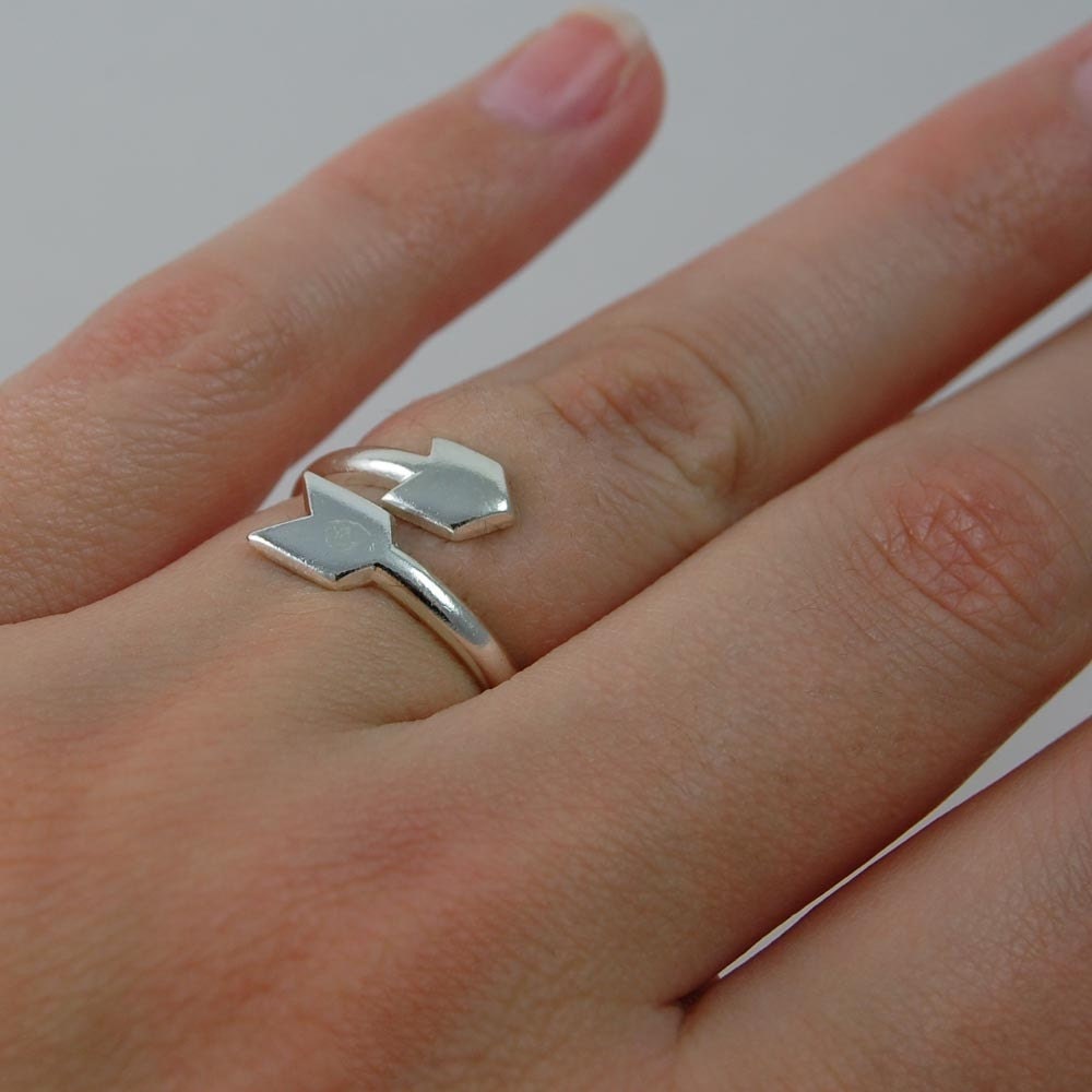 bent arrow ring sterling silver