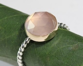 Rose Cut Rose Quartz Ring - Made To Order