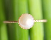 White Pearl In 14K Gold - Made To Order