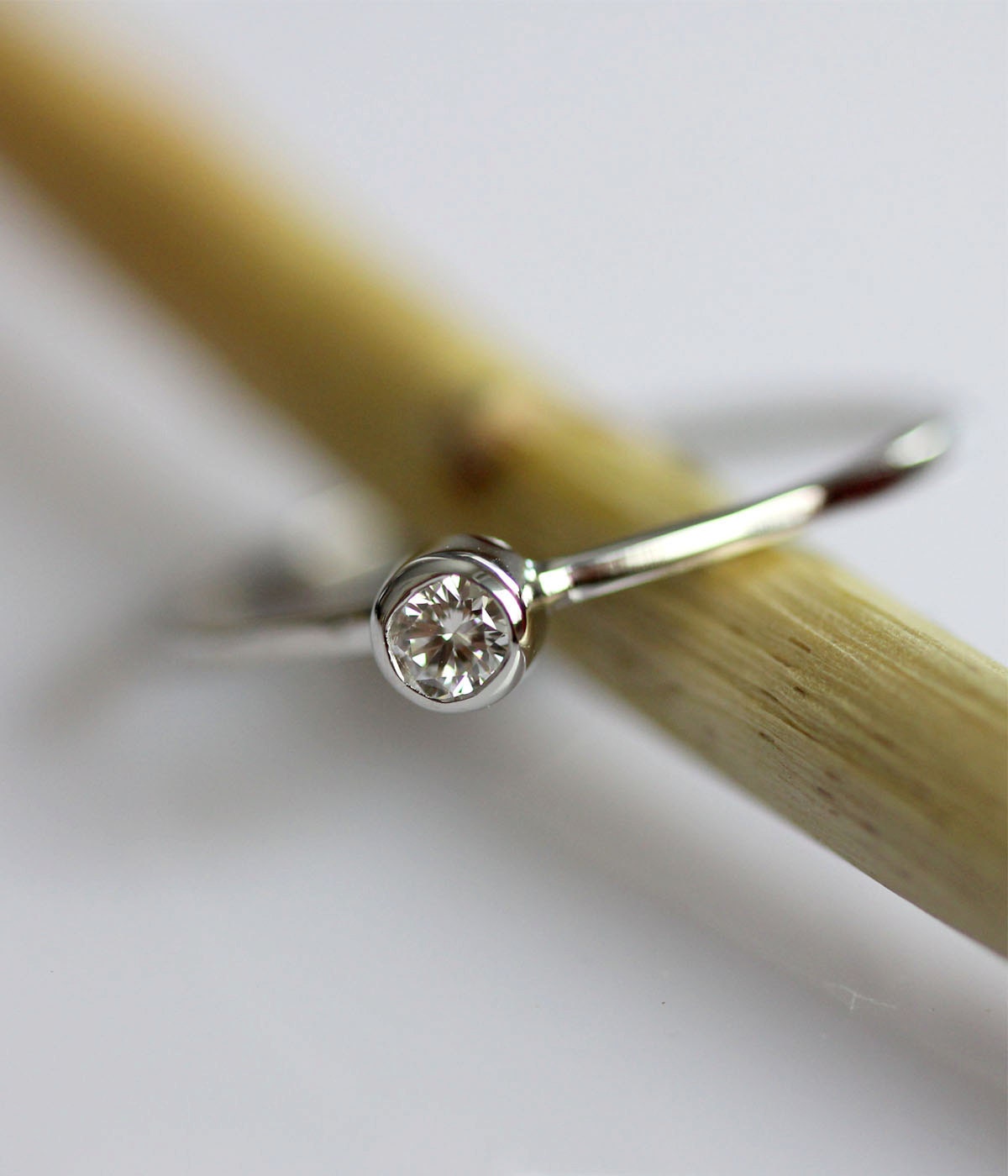 Diamond In 14K White Gold Ring - Made To Order