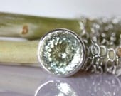 Portuguese Green Amethyst Halo Necklace - Ready To Ship