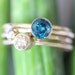 Blue Diamond In 14K Gold Ring - Ready To Ship