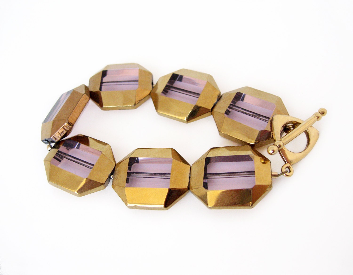 Light Purple Pink Geometric Window Bracelet
