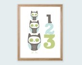 Printable Children's Wall Art. Owl Stack. Boy or Girl Styles. Can be personalized. Il_170x135