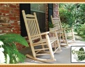 SET of Double-Back Oak Rocking Chairs