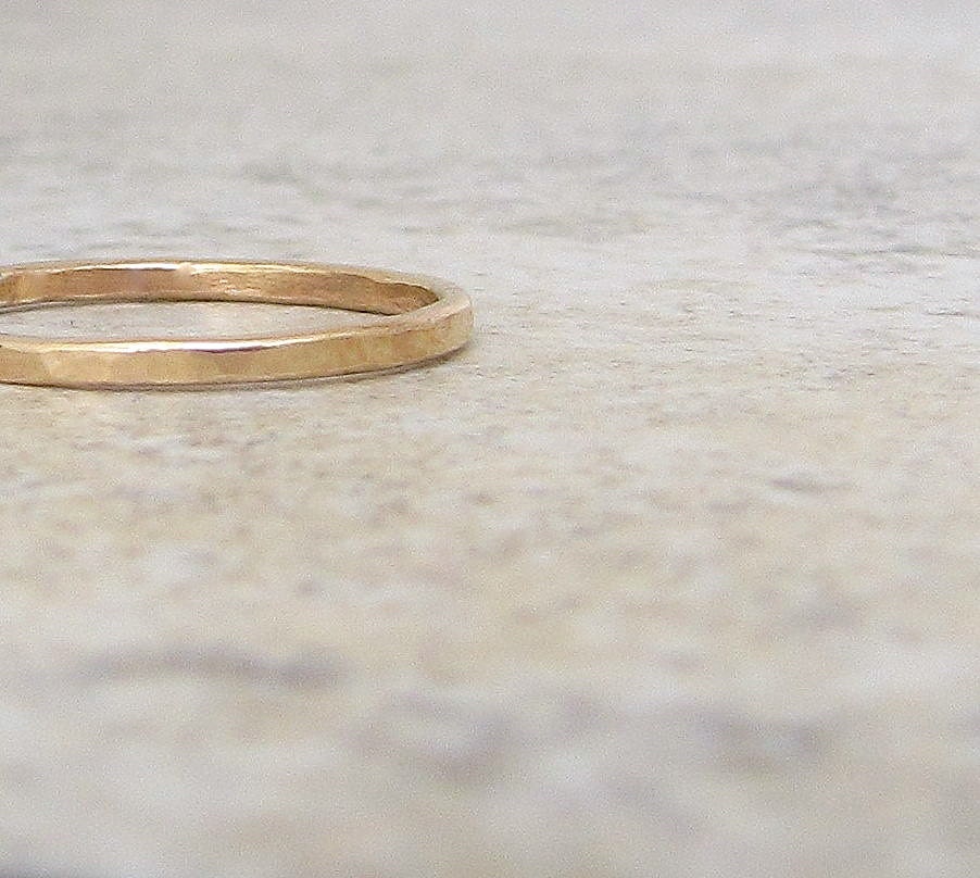 Gold Wedding Band Hammered Gold Wedding Ring Stacking Gold Ring Stacking Ring 14k Simple Gold Wedding Band