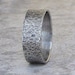 Mens Wedding Band Hammered Silver Wedding Ring Distressed Rustic Wedding Band