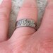 Mens Wedding Band Hammered Silver Wedding Ring Distressed Antique Circles Rustic Band