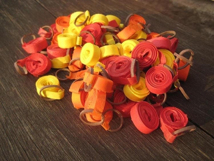100 Hand Rolled Wedding Exit Sendoff Streamers - WITH FINGER LOOP