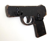 gun key hook organizer wood retro vintage style black or you choose color