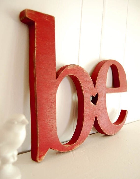 word sign  wooden sign BE rustic red primitive sign country sign Red or YOU CHOOSE