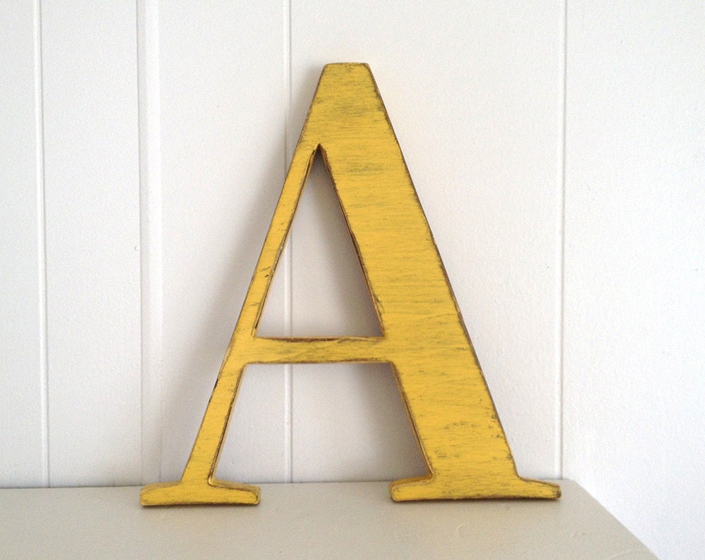 IN STOCK - letter A - earth yellow - wall sign