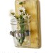 mason jar Glass single vase cottage decor wooden wall organizer EARTH YELLOW