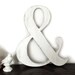 Vintage wedding - Shabby chic sign - Engagement prop ampersand- Classic White