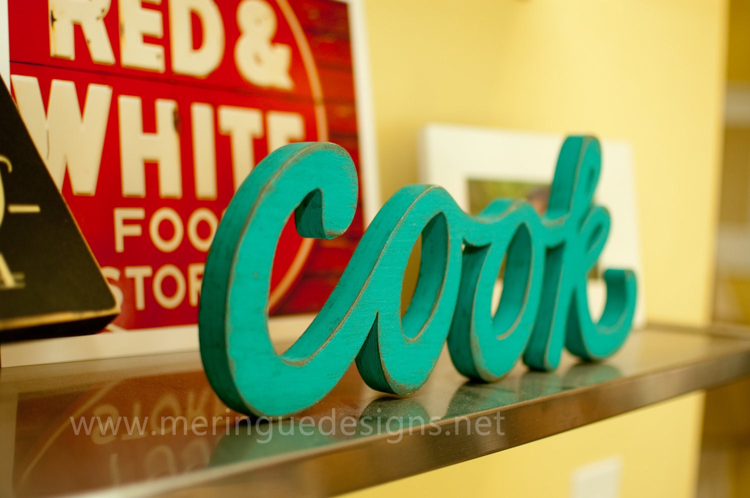 kitchen sign cook sign wooden kitchen sign cottage style sign Light Turquoise sign