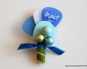 Shades of Blue Guitar Pick Boutonniere