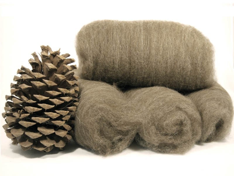 Brown Shetland with Brown Alpaca Batts - 4 ounces