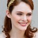 Dulcinea Vintage Gold Trim headband with Gold Silk Ribbon