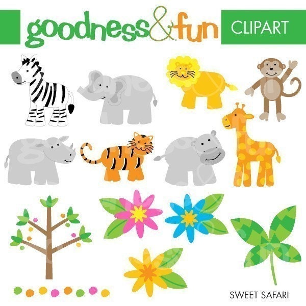 Buy 2 Sets, Get 2 Sets FREE - Digital Clipart  - Sweet Safari