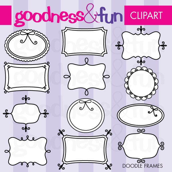 Buy 2 Sets, Get 2 Sets FREE - Digital Clipart - Doodle Frames
