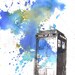 Doctor Who Tardis Watercolor Painting - 5 X 7 in. print Buy Three 5 X 7 prints, and receive one for free