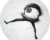 Dancing Hairy Eyeball -  Pin Button