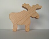 Natural Wood Toy / Teether Moose