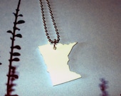 Minnesota State Necklace, White Laser Cut Acrylic