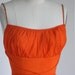 1950's VIntage  Tangerine Orange Shelf Bust Chiffon Prom Dress with Rhinestone straps.