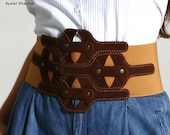 waist belt - dress leather sash - wide leather belt -sash belt - women belt - Brown Leather Belt
