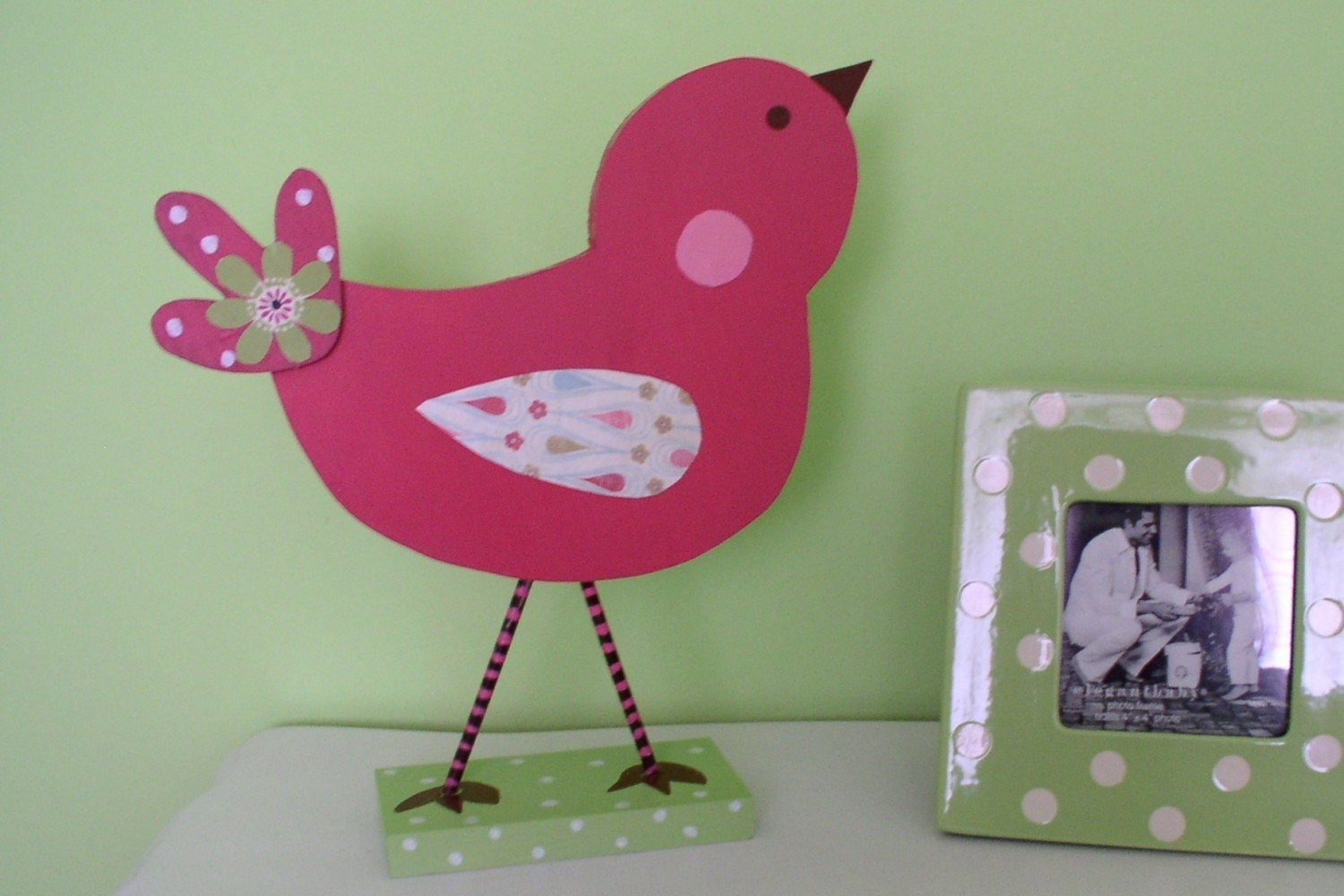 Wooden Bird Figurine Room Decor