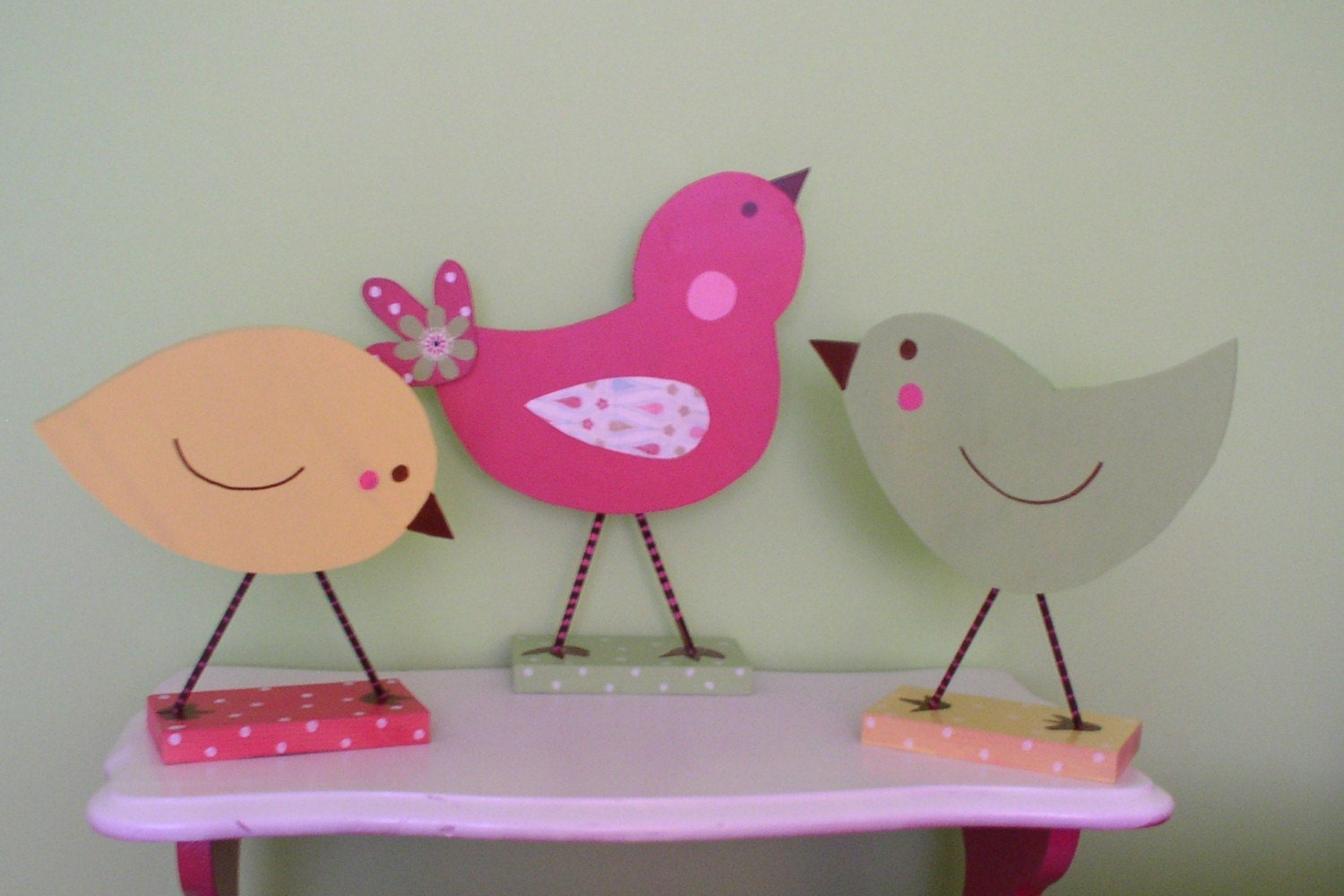 Wooden Bird Trio