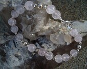 Pink Quartz Bracelet, Sterling Silver