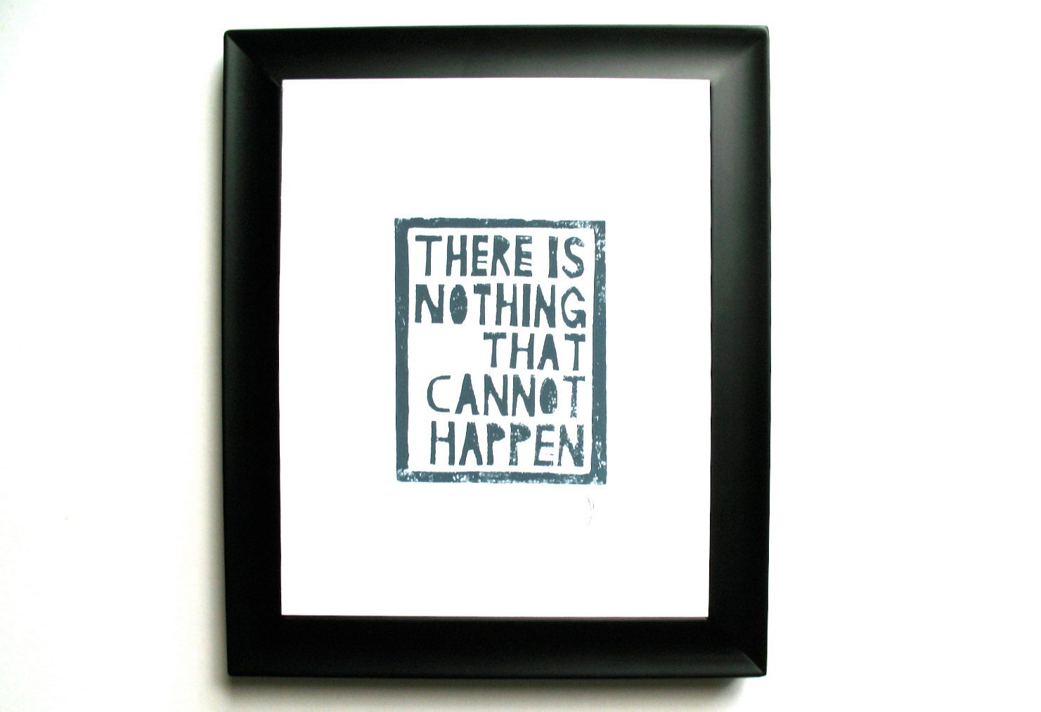 LINOCUT PRINT - There is nothing LETTERPRESS dark navy blue - mark twain typography 8x10