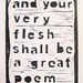 LINOCUT PRINT - And your very flesh... BLACK letterpress poster Walt Whitman